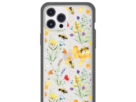 Clear Sweet Bees iPhone 12 Pro Max Case With Black Ridge For Cheap