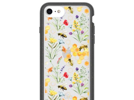 Clear Sweet Bees iPhone 6 6s 7 8 SE Case With Black Ridge Supply