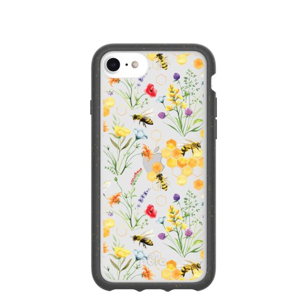 Clear Sweet Bees iPhone 6 6s 7 8 SE Case With Black Ridge Supply