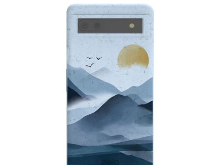 Powder Blue Misty Mountains Google Pixel 6a Case Online now