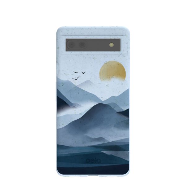 Powder Blue Misty Mountains Google Pixel 6a Case Online now