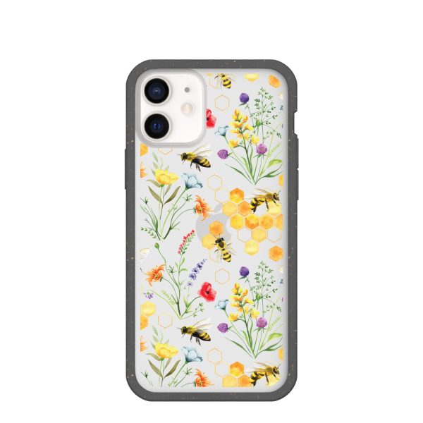 Clear Sweet Bees iPhone 12 Mini Case With Black Ridge Cheap