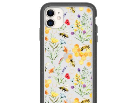 Clear Sweet Bees iPhone 11 Case With Black Ridge Cheap