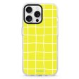 Yellow Checked Pattern iPhone 15 Pro Ultra Clear Case Online Sale