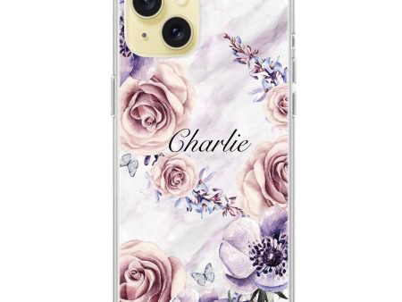 White Marble & Flower iPhone 15 Ultra Clear Case Online