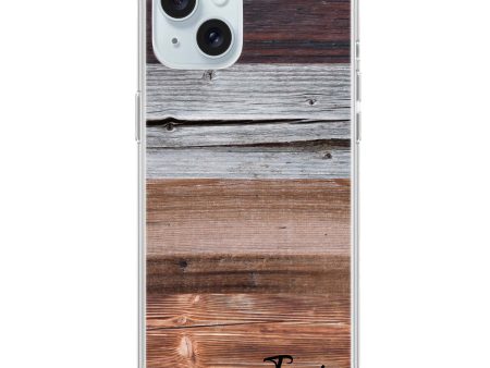 Wood Grain Varigegated iPhone 15 Plus Ultra Clear Case Discount