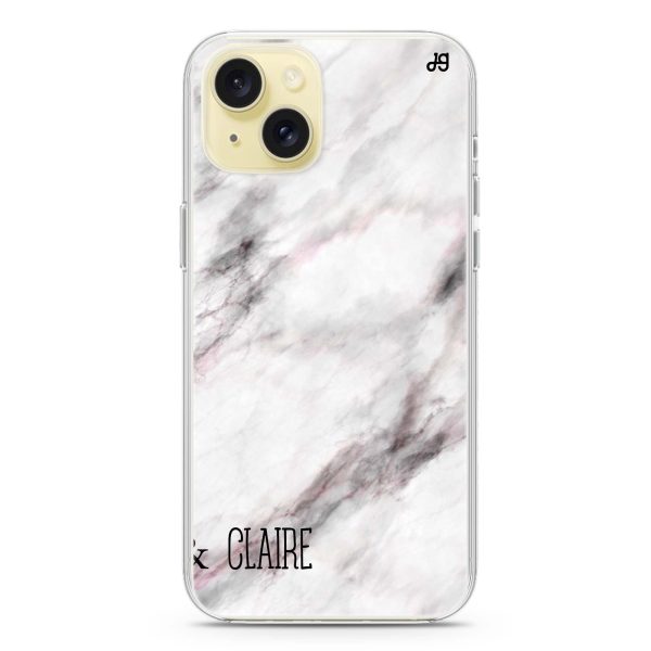 White Marble iPhone 15 Plus Ultra Clear Case Online Sale