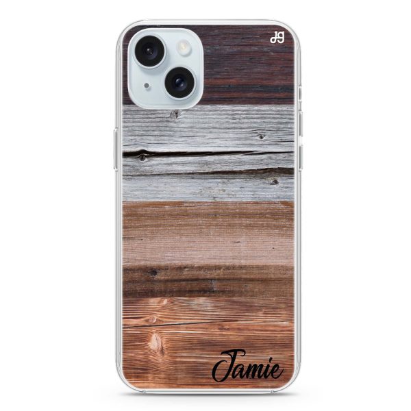 Wood Grain Varigegated iPhone 15 Ultra Clear Case For Discount