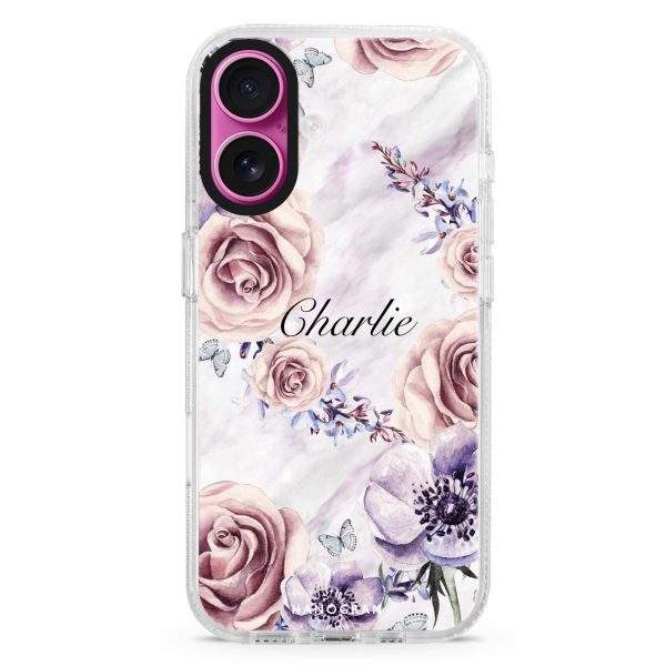 White Marble & Flower iPhone Ultra Clear Case For Sale