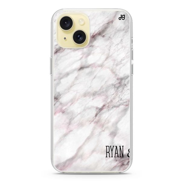 White Marble iPhone 15 Ultra Clear Case For Discount