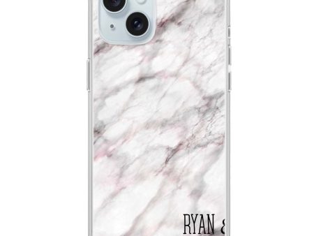 White Marble iPhone 15 Plus Ultra Clear Case Discount