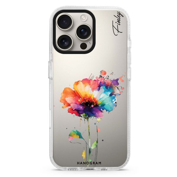 A Beautiful Watercolour Flower iPhone 15 Pro Ultra Clear Case For Cheap