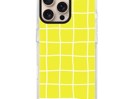 Yellow Checked Pattern iPhone 15 Pro Ultra Clear Case Online Sale