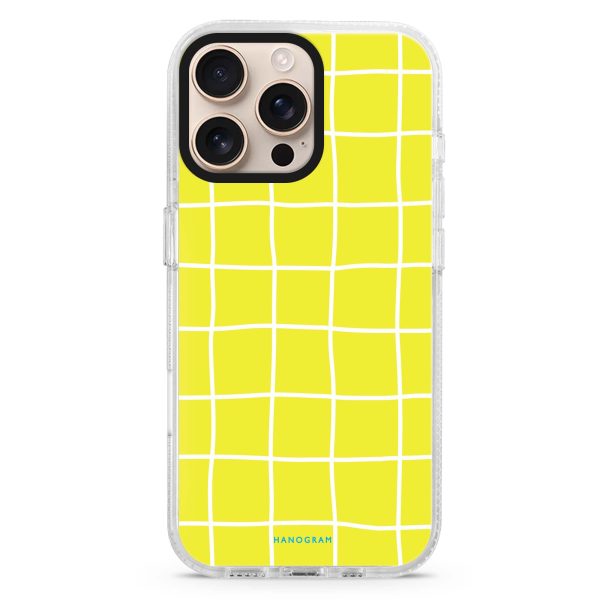 Yellow Checked Pattern iPhone 15 Pro Ultra Clear Case Online Sale