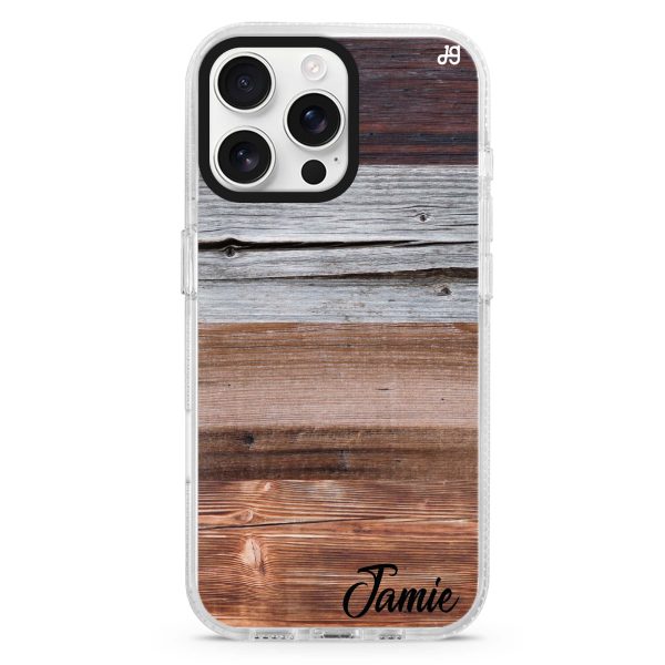 Wood Grain Varigegated iPhone 15 Pro Ultra Clear Case For Discount