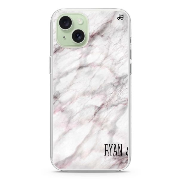 White Marble iPhone 15 Ultra Clear Case For Discount