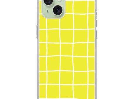 Yellow Checked Pattern iPhone 15 Ultra Clear Case For Discount