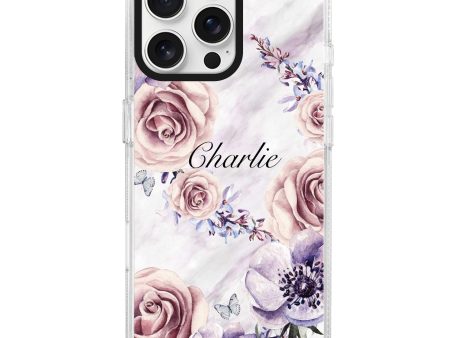 White Marble & Flower iPhone 15 Pro Ultra Clear Case For Cheap