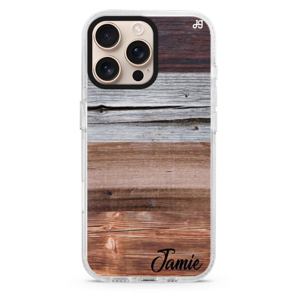 Wood Grain Varigegated iPhone 15 Pro Ultra Clear Case For Discount