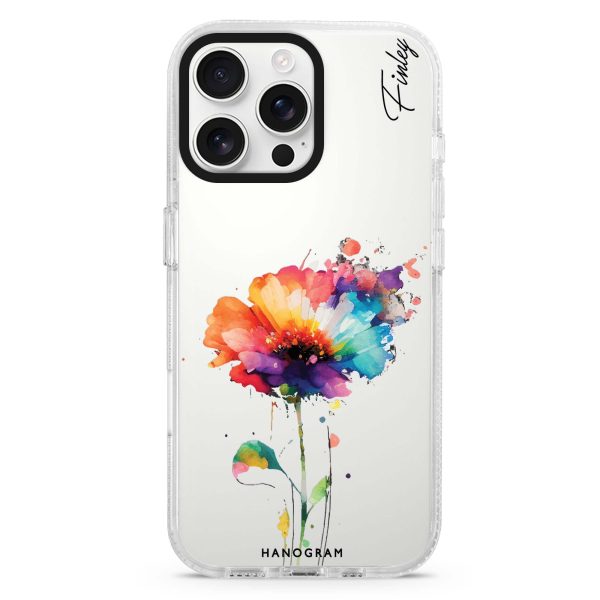 A Beautiful Watercolour Flower iPhone 15 Pro Ultra Clear Case For Cheap