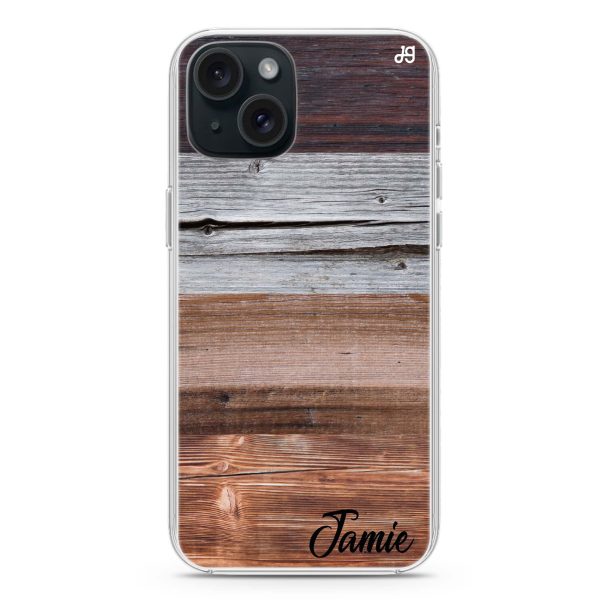 Wood Grain Varigegated iPhone 15 Plus Ultra Clear Case Discount