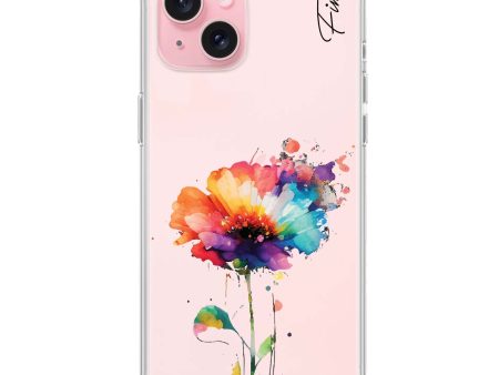 A Beautiful Watercolour Flower iPhone 15 Ultra Clear Case Cheap