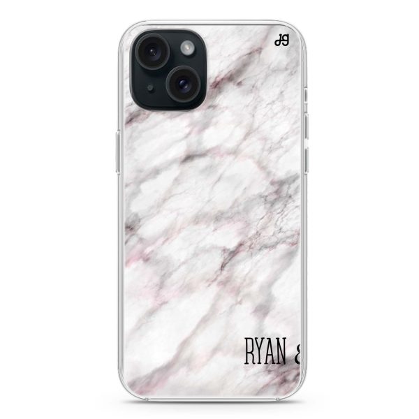 White Marble iPhone 15 Plus Ultra Clear Case Discount