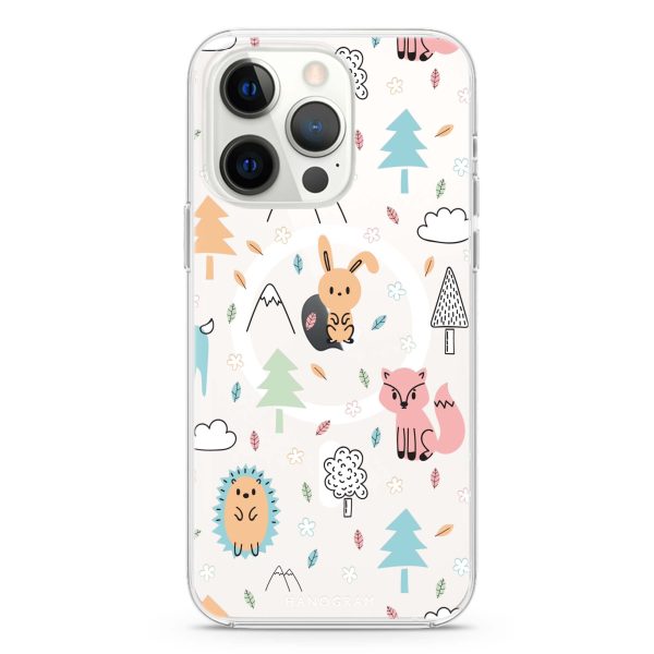 Whimsy Wildlife iPhone 13 Pro MagSafe Compatible Ultra Clear Case Fashion