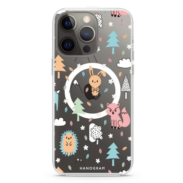 Whimsy Wildlife iPhone 13 Pro MagSafe Compatible Ultra Clear Case Fashion