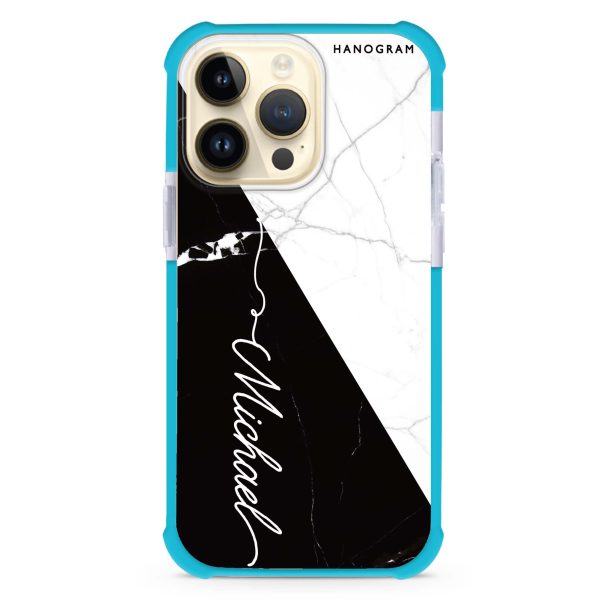 White And Black Marble iPhone 15 Pro Max MagSafe Compatible Ultra Shockproof Case Supply