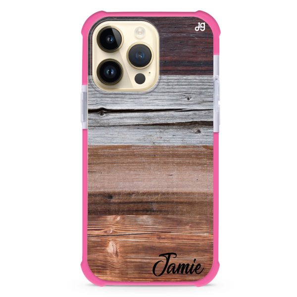 Wood Grain Varigegated iPhone 15 Pro Max MagSafe Compatible Ultra Shockproof Case Fashion