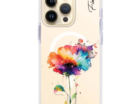 A Beautiful Watercolour Flower iPhone 15 Pro Max MagSafe Compatible Ultra Shockproof Case on Sale