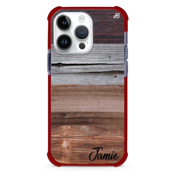 Wood Grain Varigegated iPhone 15 Pro Max MagSafe Compatible Ultra Shockproof Case Fashion